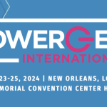 POWERGEN International show logo, January 23–25, New Orleans, Louisiana, Ernest N. Morial Convention Center Halls B–E